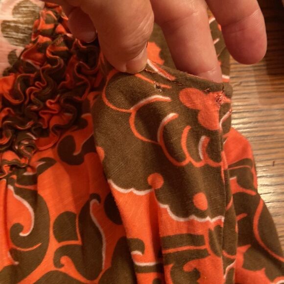 Boden summer dress sleeveless coral and browns size 2R - Picture 7 of 9